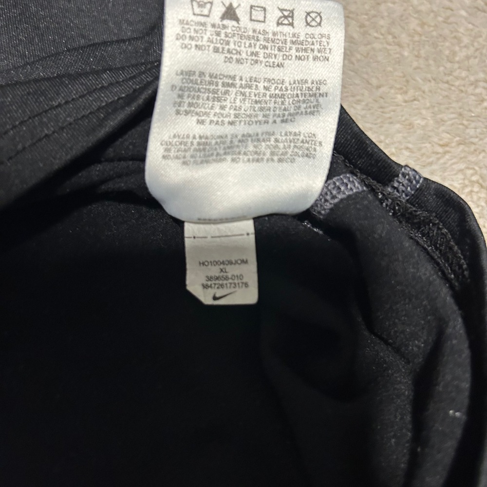 Nike Pro Combat Shirt Mens XL Black Dri-FIT Compression Mock Neck Long Sleeve - Picture 7 of 8
